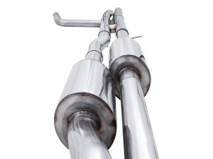 GMC Sierra 1500 AT4X Performance Exhaust - Rear - AWE Tuning - Cat Back 0FG - Chrome Silver - `22-`23